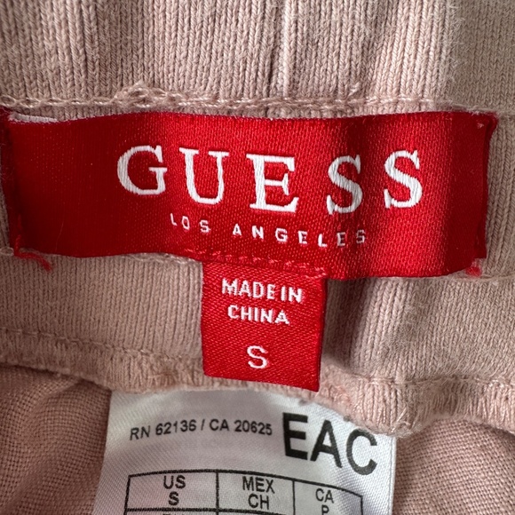 Guess Women's 100% LINEN Capri Jogger Style Pants Pink Small Beach Boardwalk - Picture 2 of 16